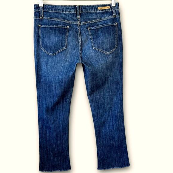 Simply Vera Wang Bootcut Stretch Mid Rise Blue Wash Jeans Size 10 Cutoff Hem - Picture 2 of 12